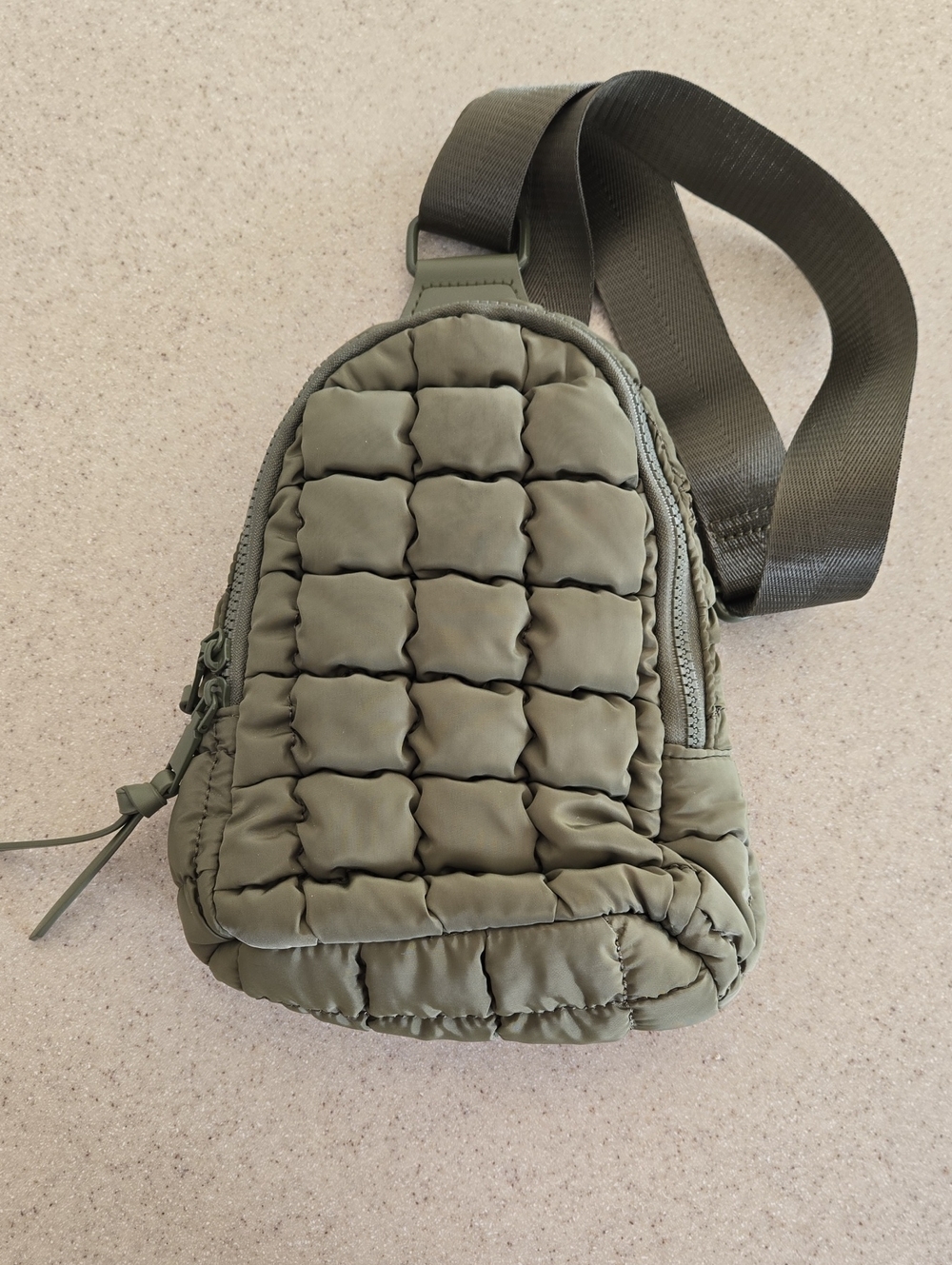 Puffer Style Crossbody Adjustable Sling Bag
